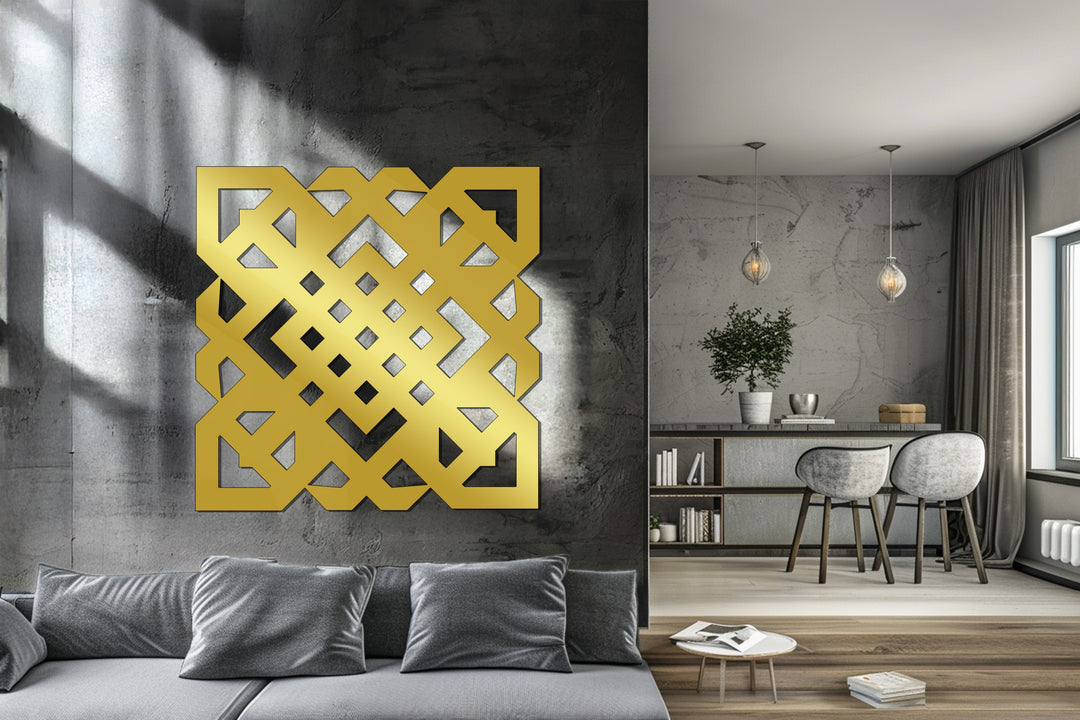 Geometric Maze Pattern – Modern Metal Wall Art