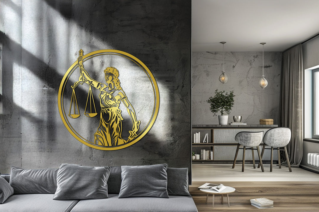Lady Justice Metal Wall Art – Symbol of Law and Fairness