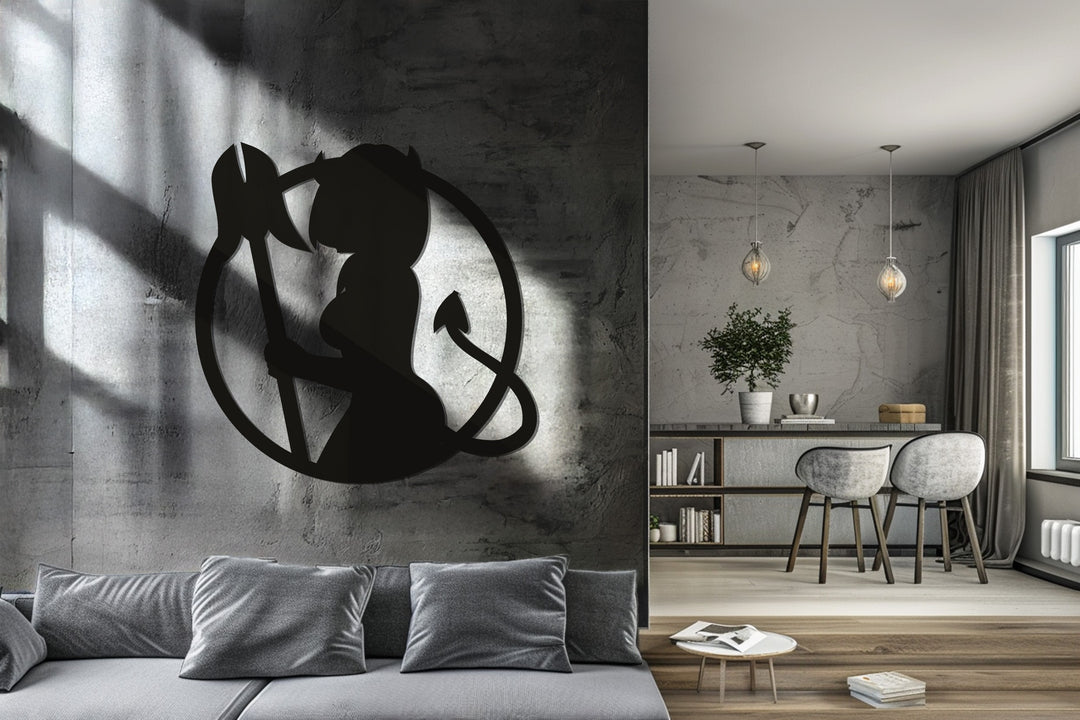 Dark Temptress Metal Wall Art – Sensual Silhouette Gothic Home Decor