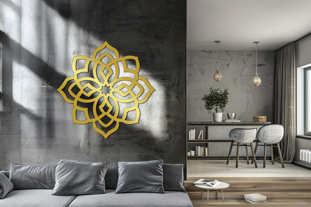 Lotus Radiance Mandala – Floral Metal Wall Art