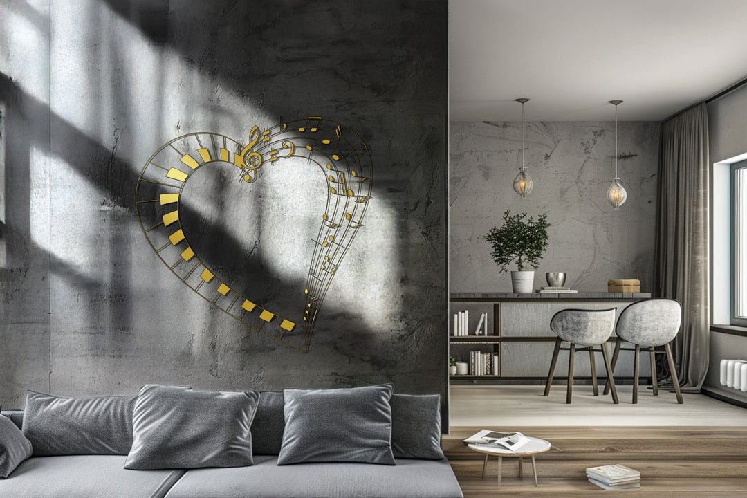 Piano key heart wall art for music lovers
