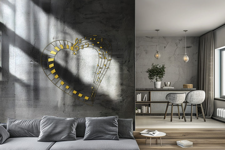 Piano key heart wall art for music lovers