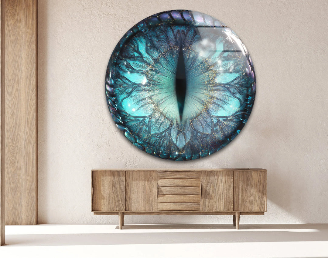 Mystical Dragon Eye – Round Glass Wall Art - MyPhotoStation