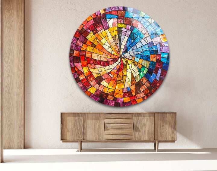 Solar Spiral Burst – Round Glass Wall Art - MyPhotoStation
