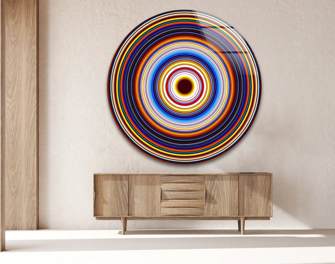 Colorful Concentric Circles – Round Glass Wall Art - MyPhotoStation