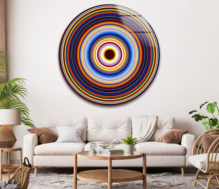 Colorful Concentric Circles – Round Glass Wall Art - MyPhotoStation