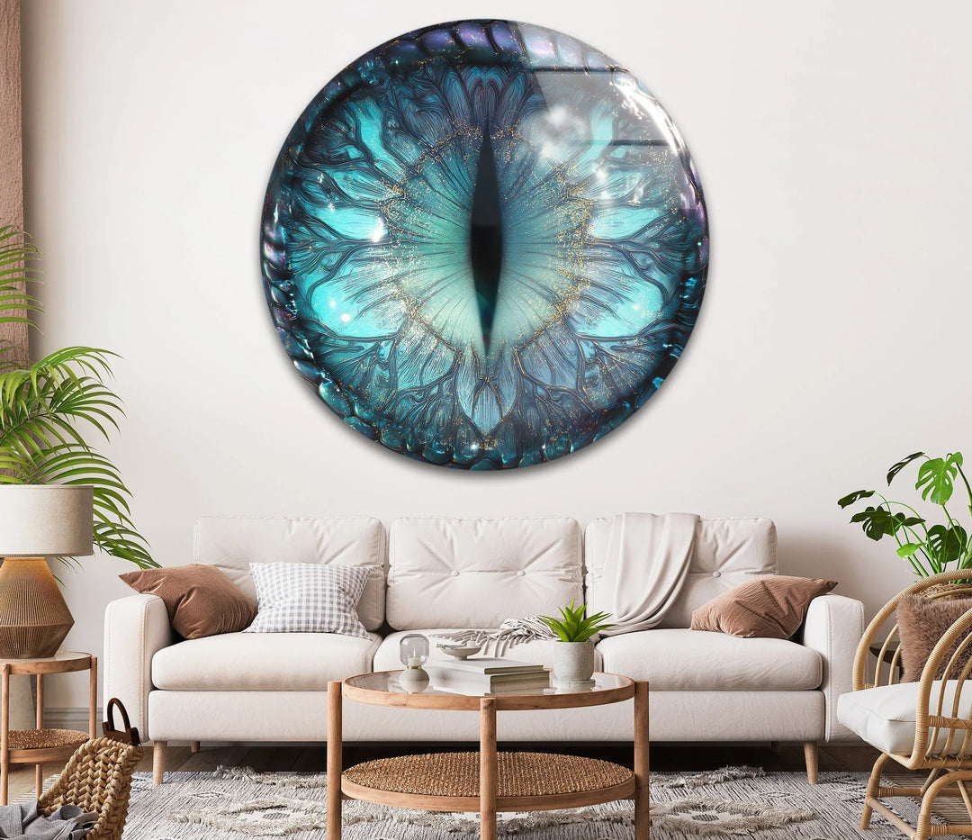 Mystical Dragon Eye – Round Glass Wall Art - MyPhotoStation