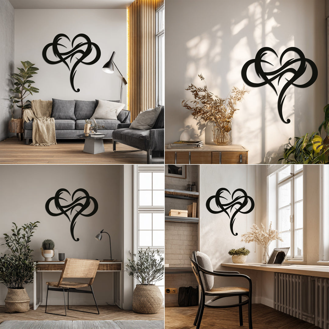 Tribal Heart – Abstract Love Symbol Metal Wall Art