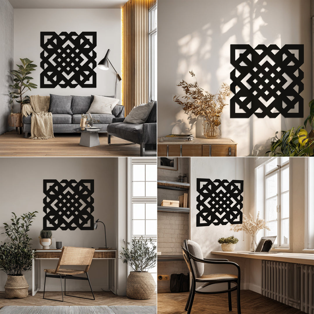 Geometric Maze Pattern – Modern Metal Wall Art