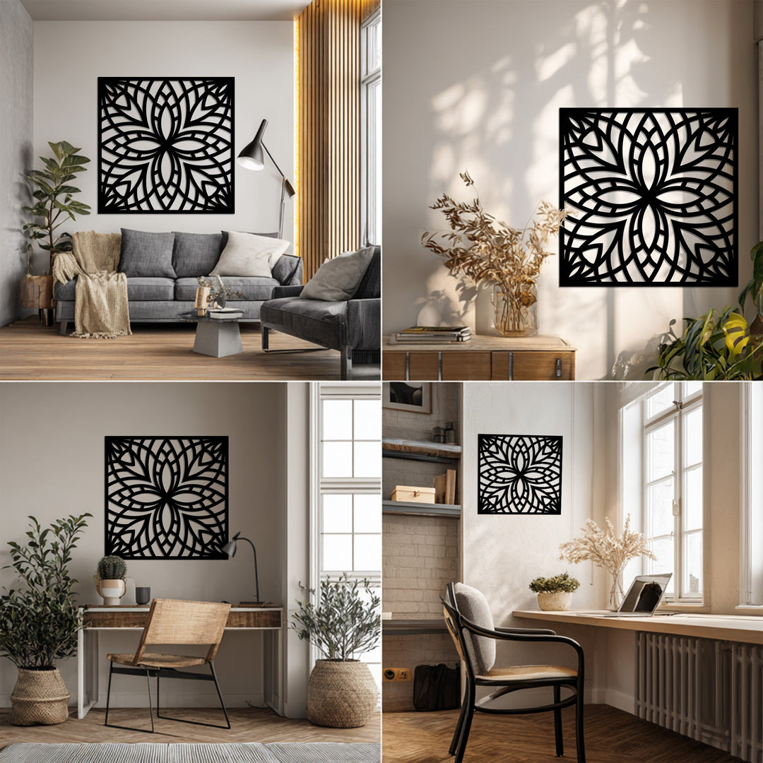 Mondblüte – Mond und Lotusblume Metall Wandbilder