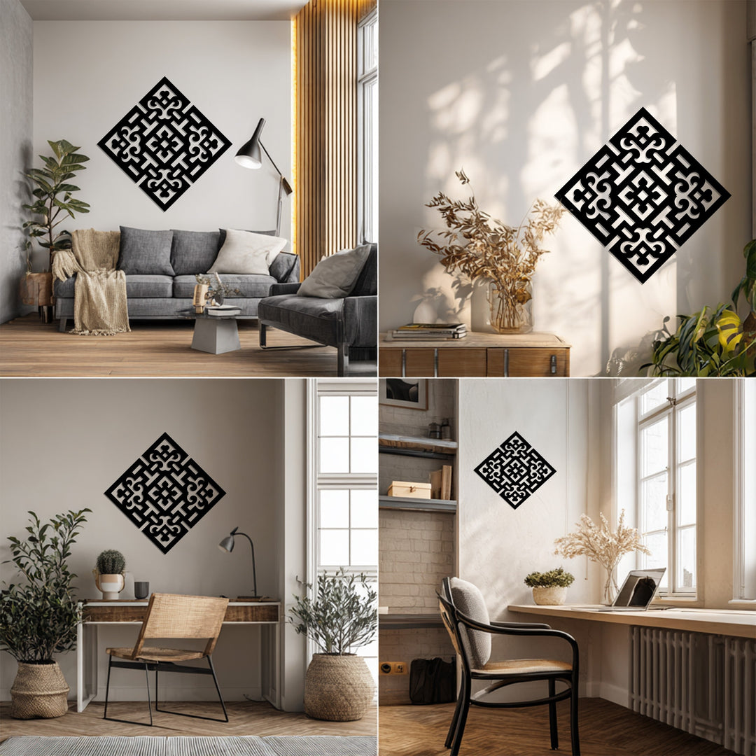 Eternal Harmony – Geometric Diamond Metal Wall Art