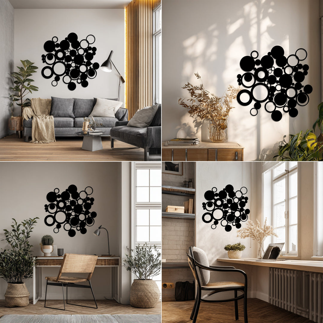 Abstract Circles – Modern Geometric Metal Wall Art