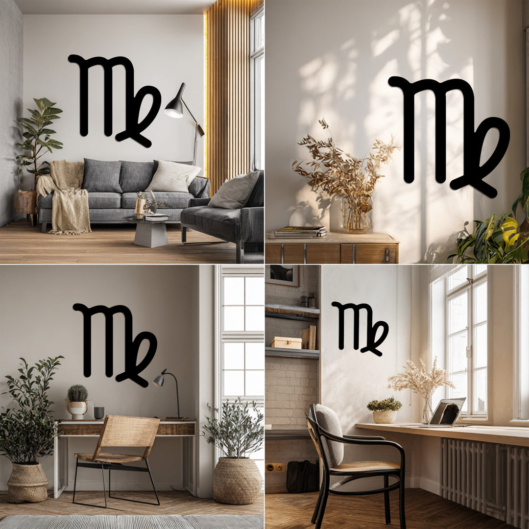 Virgo Zodiac Symbol – Astrology Metal Wall Art