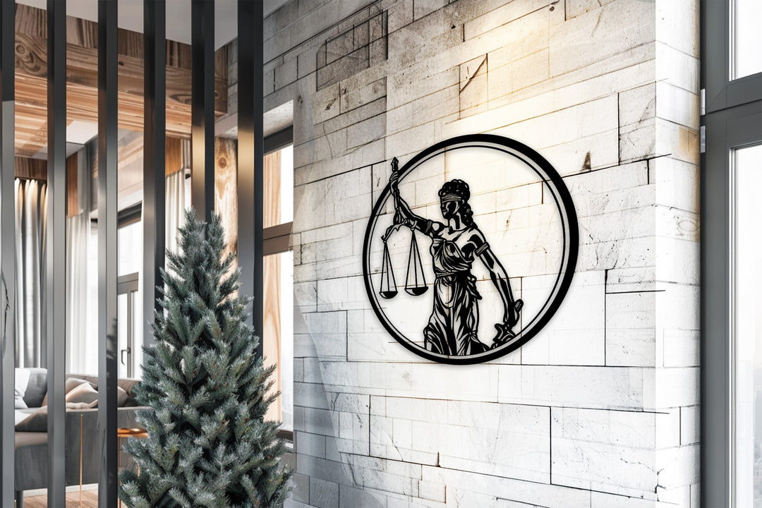 Lady Justice Metal Wall Art – Symbol of Law and Fairness