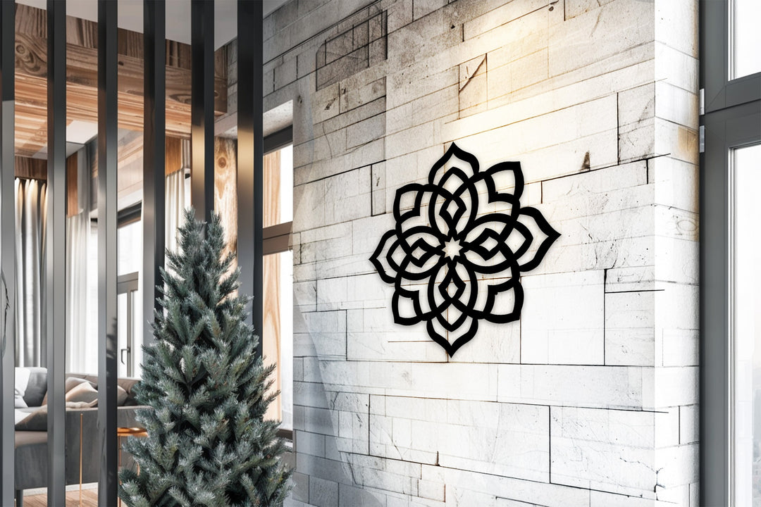 Lotus Radiance Mandala – Floral Metal Wall Art