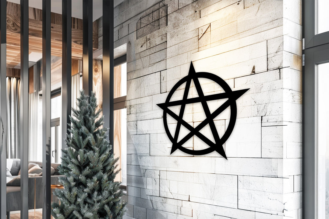 Pentagram Metal Wall Art – Wiccan Pagan Star Design