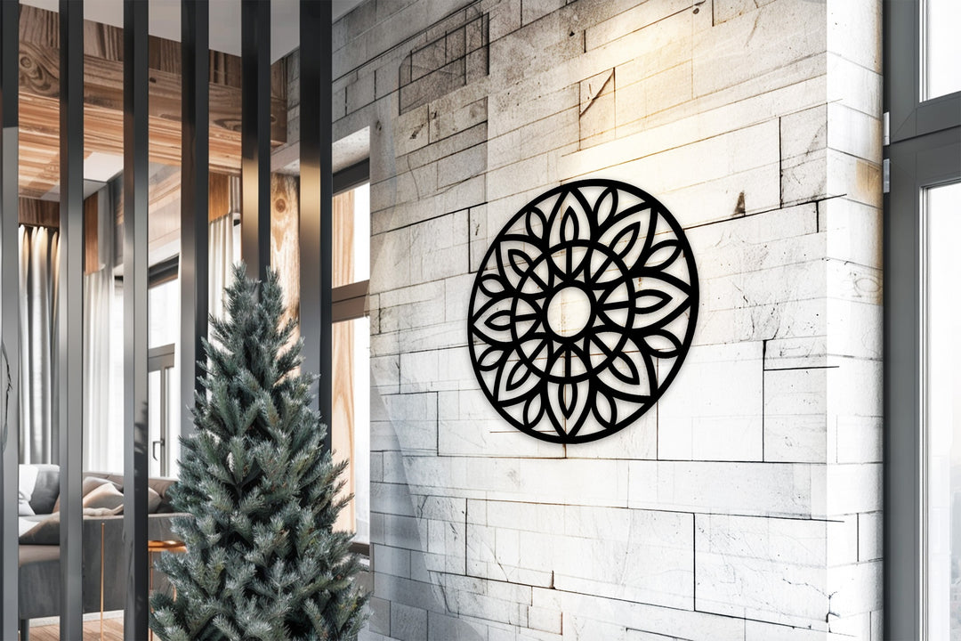 التوازن المقدس – ماندالا فن جداري معدني