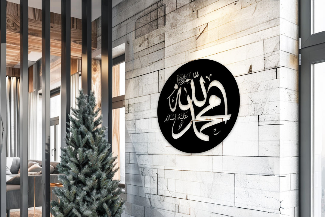 Mondblüte – Mond und Lotusblume Metall Wandbilder