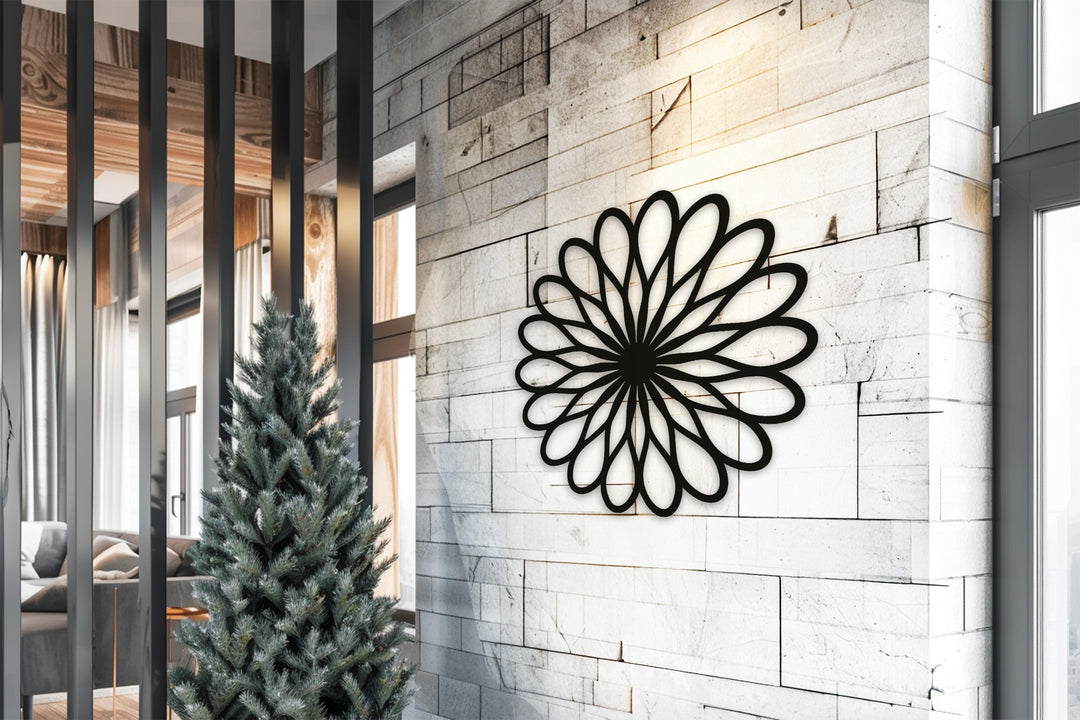 Geometric Flower – Modern Metal Wall Art