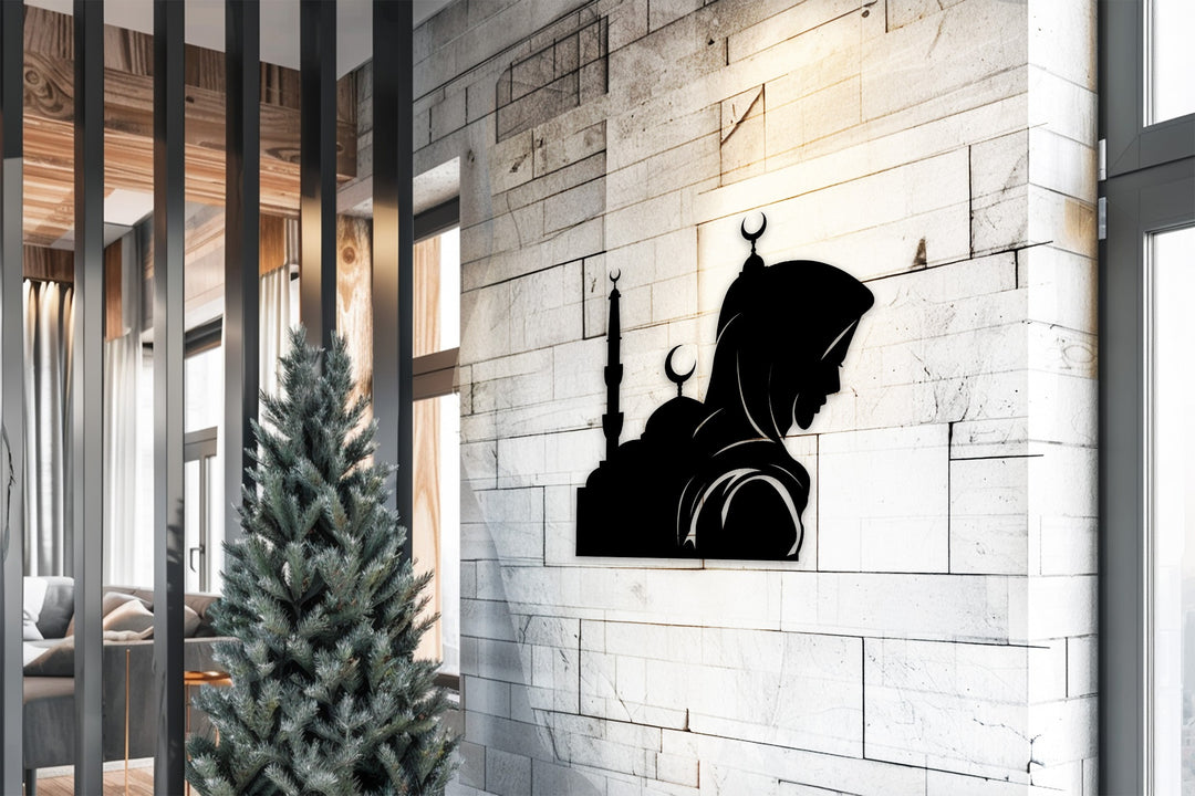 Mondblüte – Mond und Lotusblume Metall Wandbilder