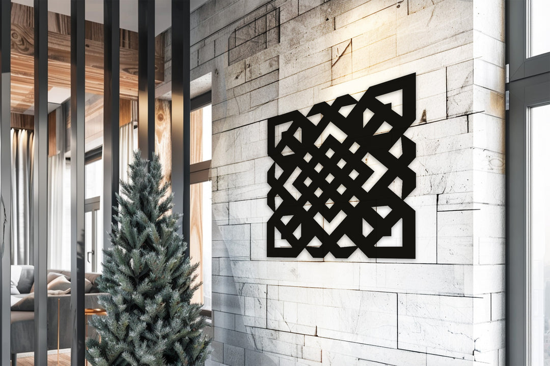 Geometric Maze Pattern – Modern Metal Wall Art