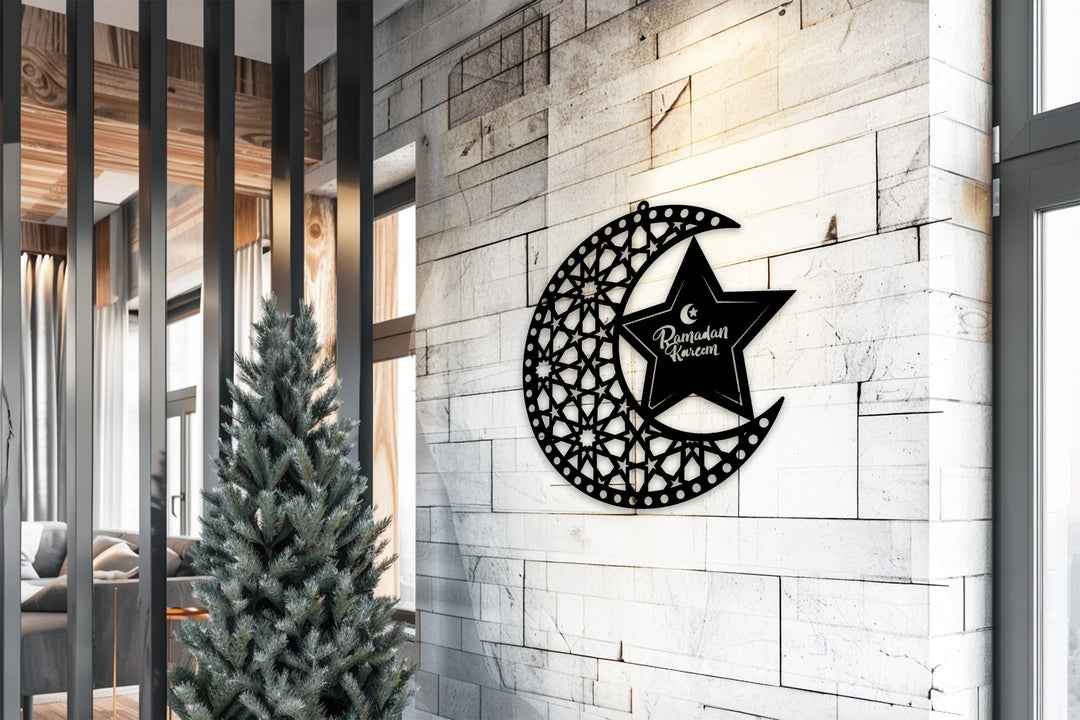 Mondblüte – Mond und Lotusblume Metall Wandbilder