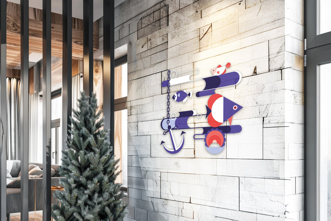 Nautical Harmony Metal Wall Art – Modern Ocean-Inspired Abstract Design