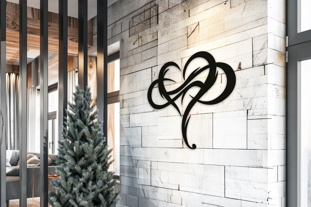 Tribal Heart – Abstract Love Symbol Metal Wall Art