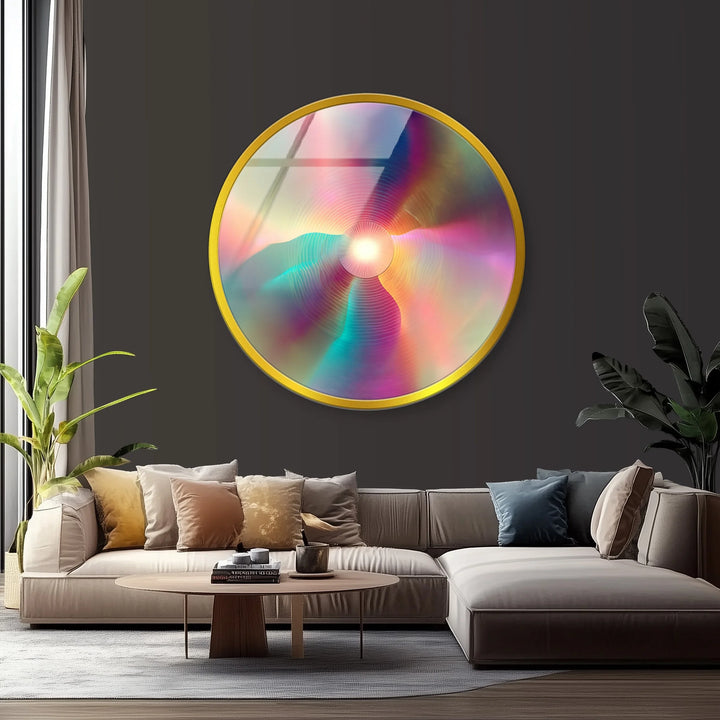 Iridescent Glow – Round Glass Wall Art - MyPhotoStation