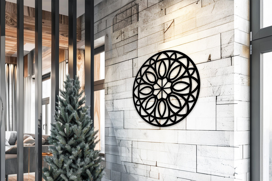 Florecimiento interior – Mandala Decoración De Pared Metal