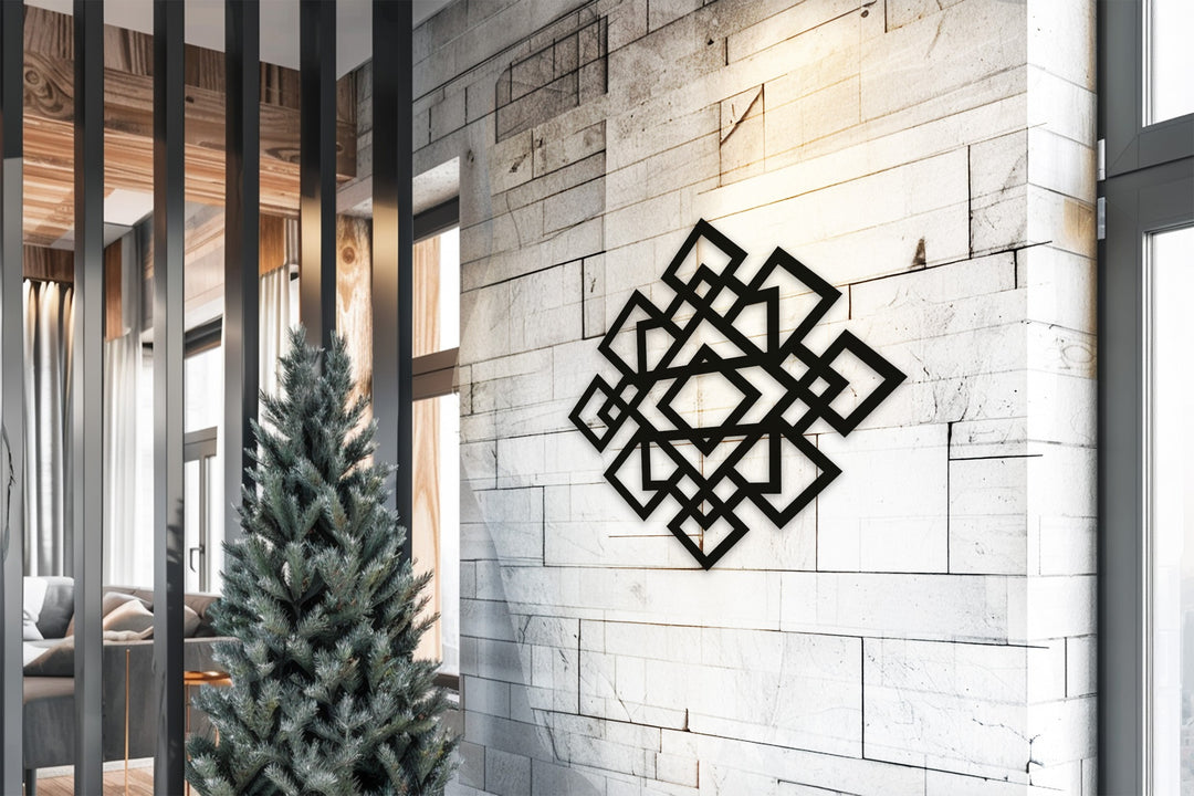 Geometric Diamond Pattern – Modern Metal Wall Art
