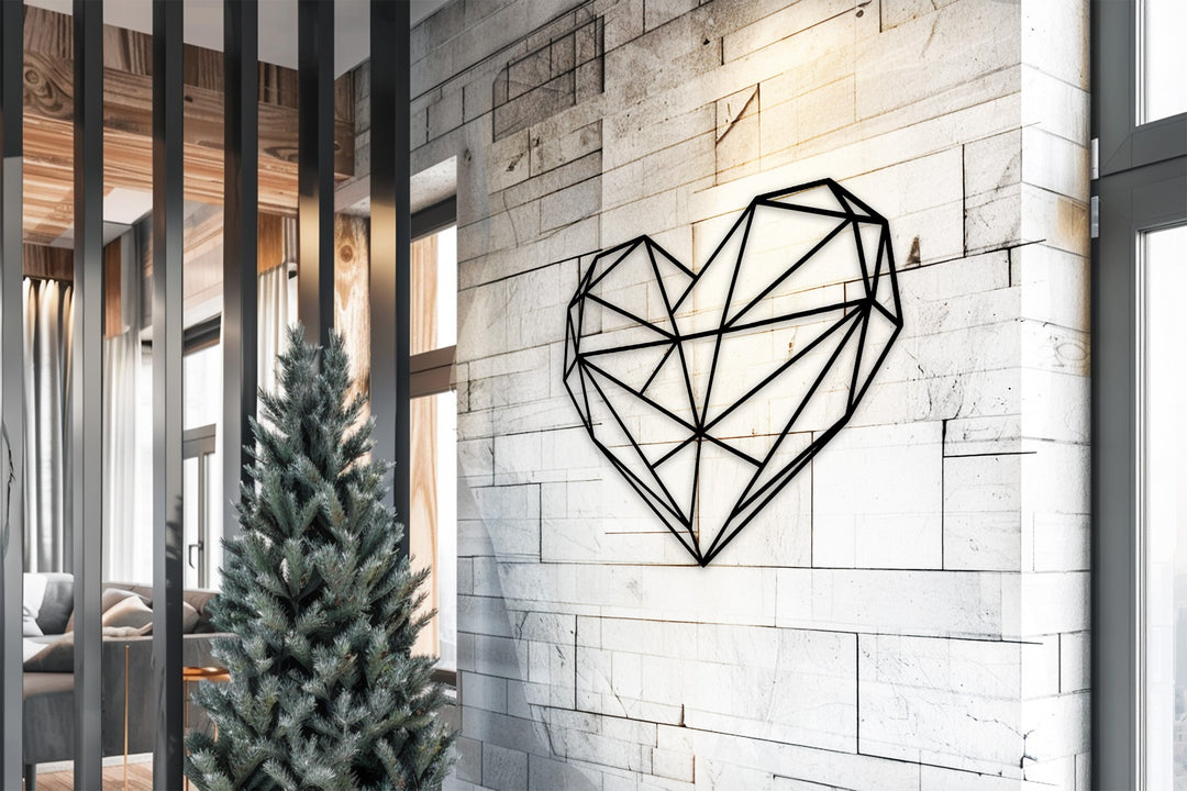 Geometric Heart – Modern Metal Wall Art