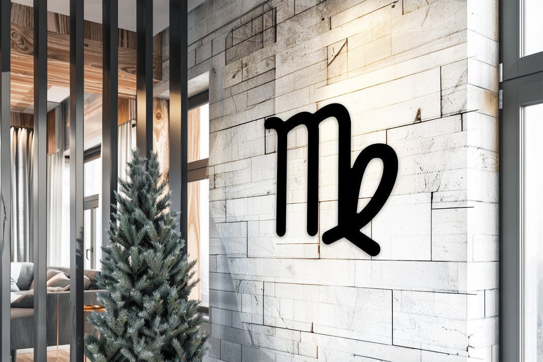 Virgo Zodiac Symbol – Astrology Metal Wall Art