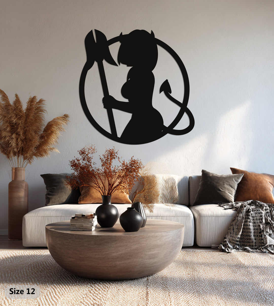 Dark Temptress Metal Wall Art – Sensual Silhouette Gothic Home Decor