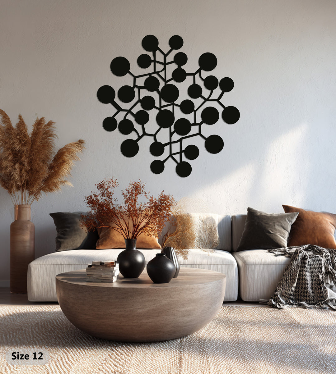 Contemporary circular branch pattern metal art
