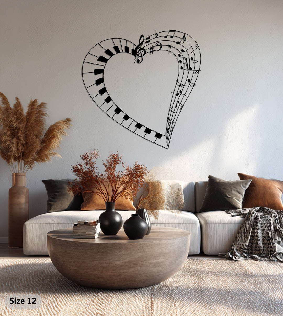 Musical Heart – Piano & Notes Metal Wall Art