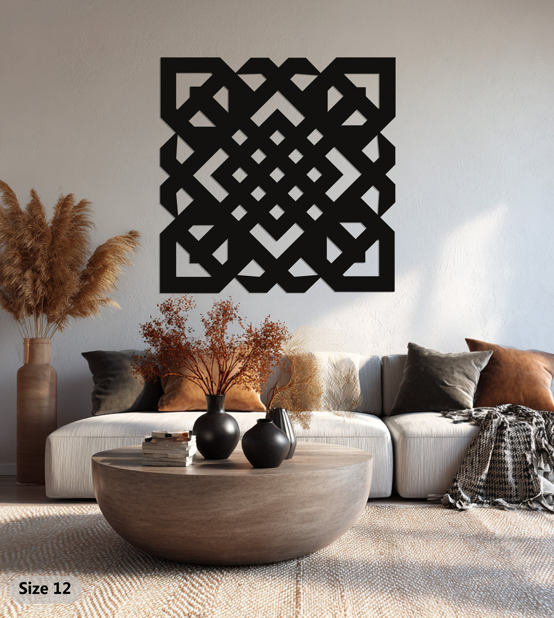 Geometric Maze Pattern – Modern Metal Wall Art