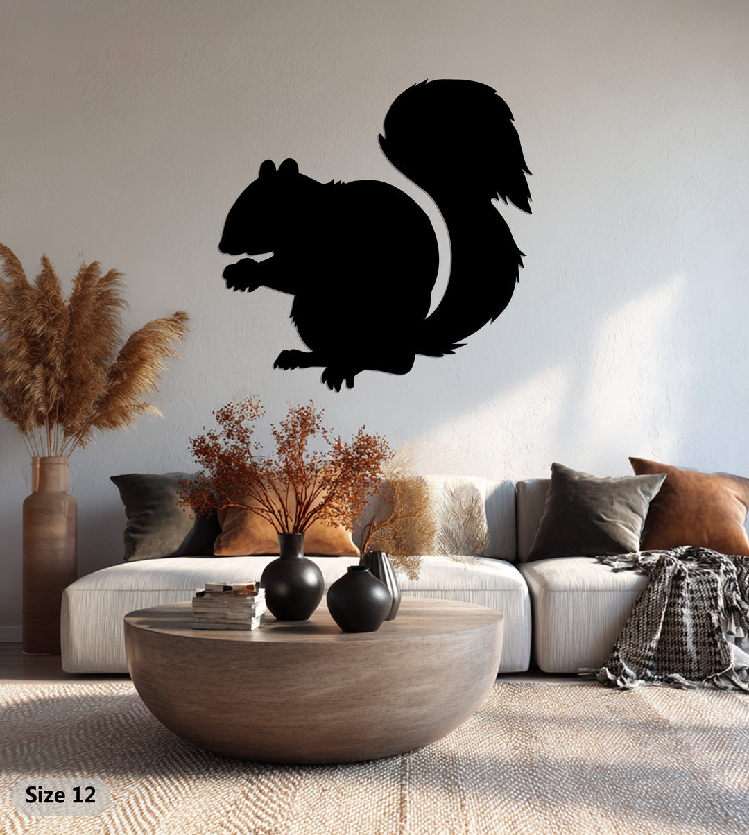 Squirrel Silhouette – Nature-Inspired Metal Wall Art