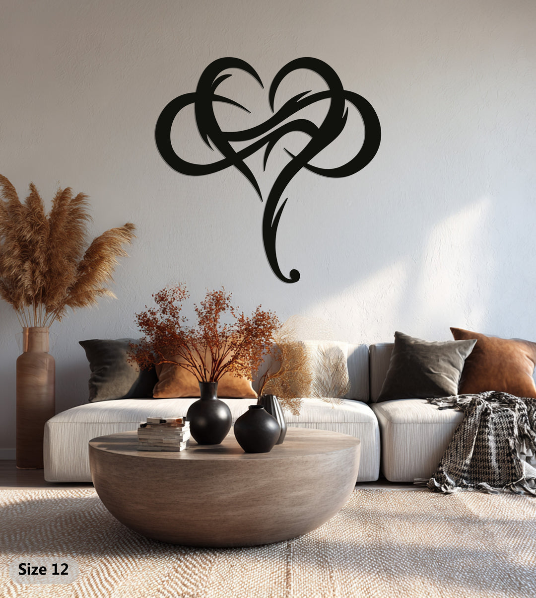 Tribal Heart – Abstract Love Symbol Metal Wall Art