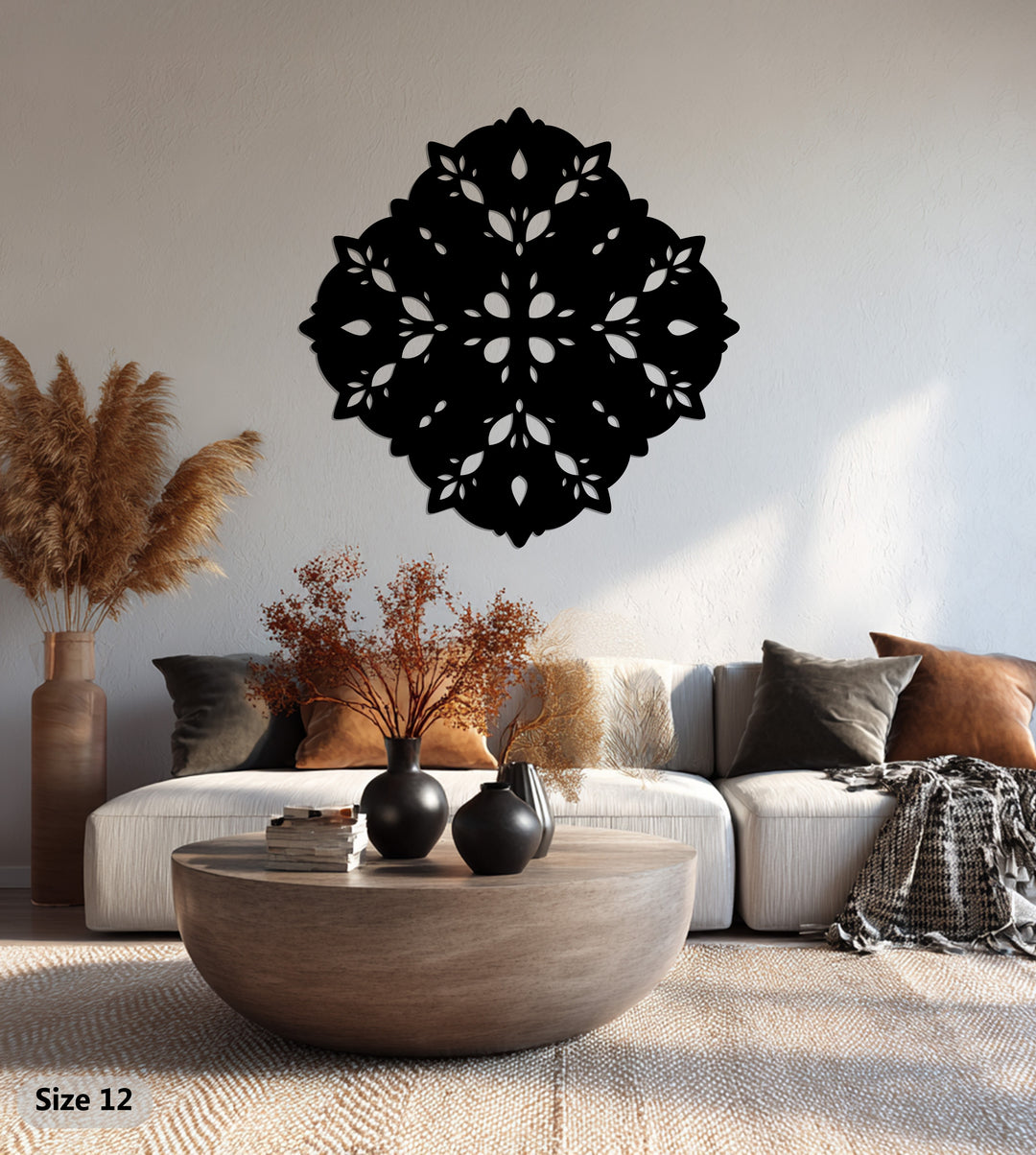 تاج من الزهور - ماندالا فن جداري معدني