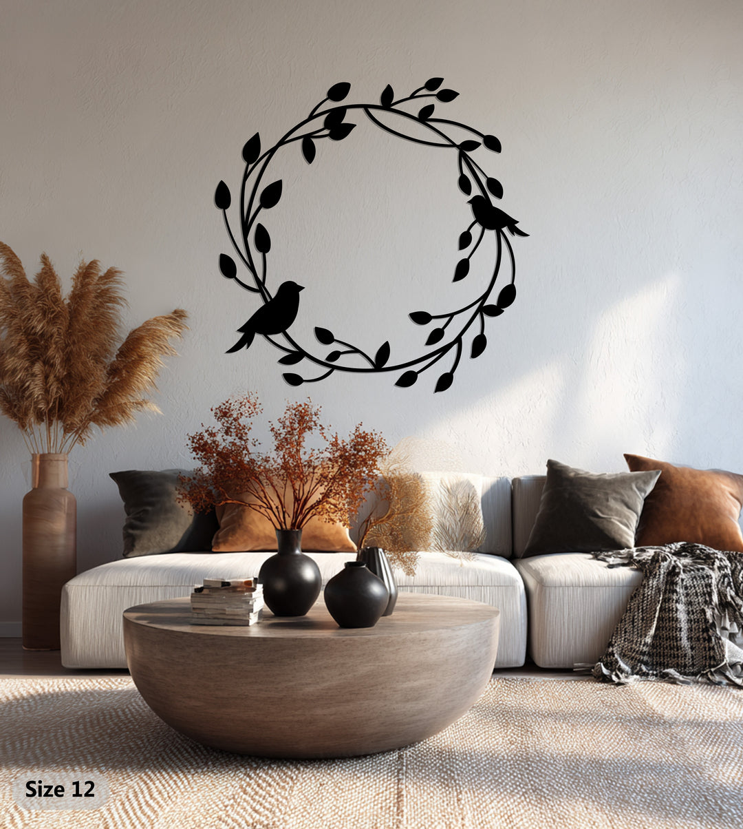 Armonia in volo – Ghirlanda di uccelli Decorazioni Murali in Metallo