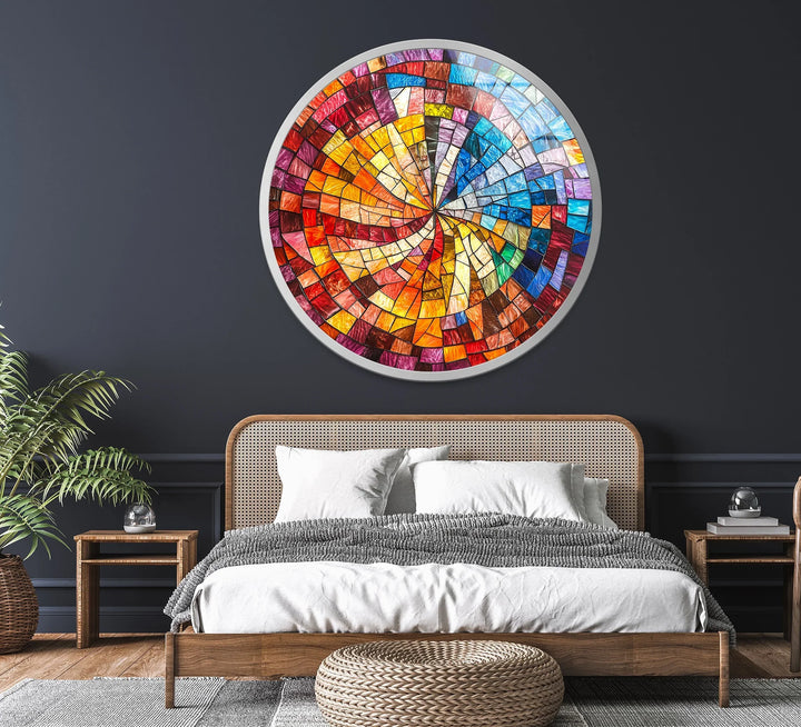 Solar Spiral Burst – Round Glass Wall Art - MyPhotoStation