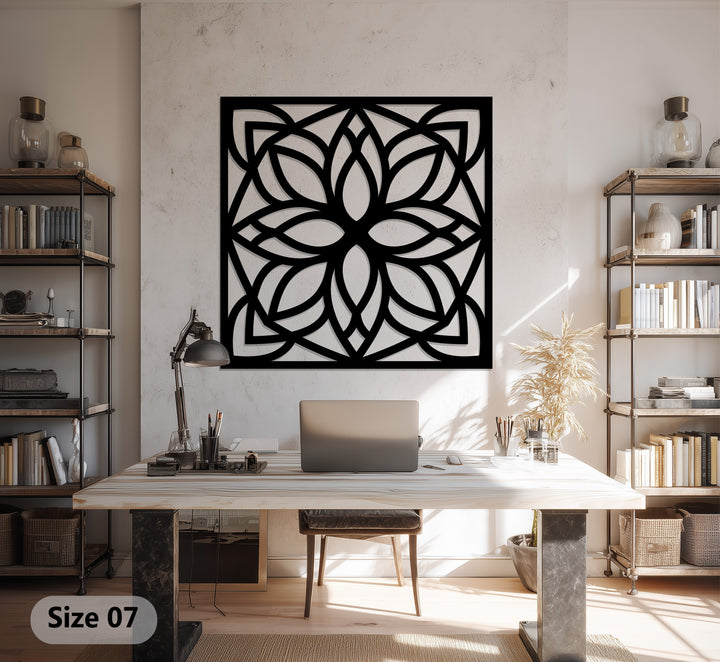 Symmetrical floral metal wall decor