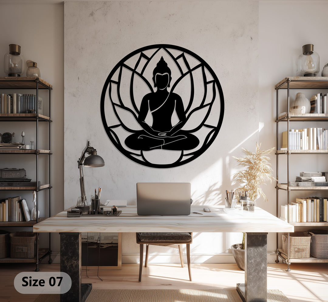 Meditating Buddha laser-cut wall decoration