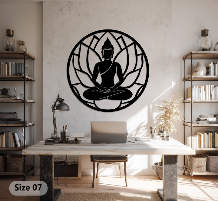 Meditating Buddha laser-cut wall decoration