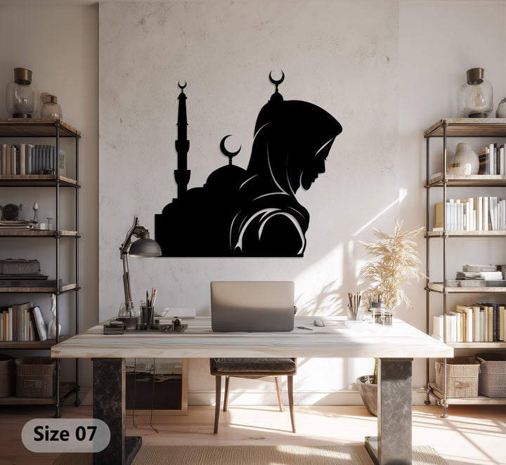 Muslim woman silhouette wall decor