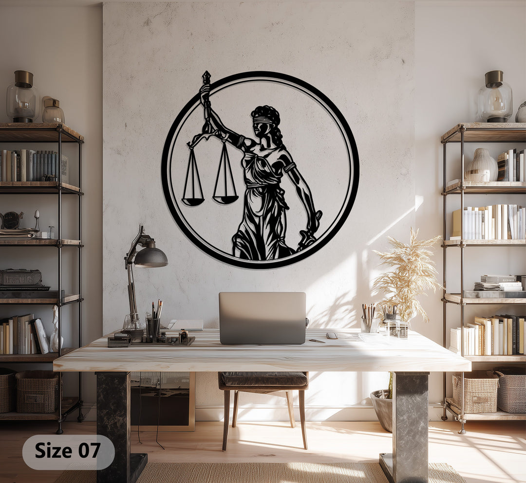 Lady Justice Metal Wall Art – Symbol of Law and Fairness