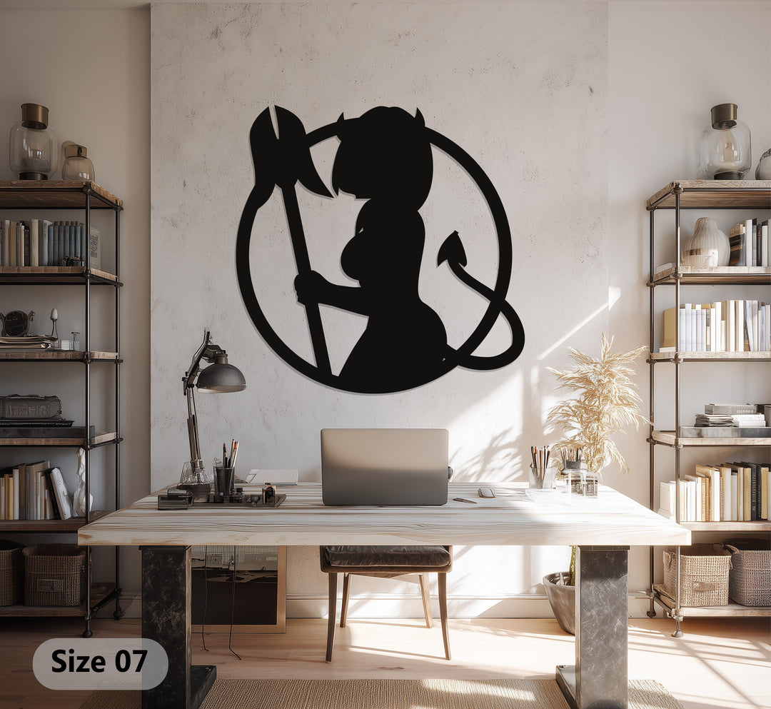 Dark Temptress Metal Wall Art – Sensual Silhouette Gothic Home Decor