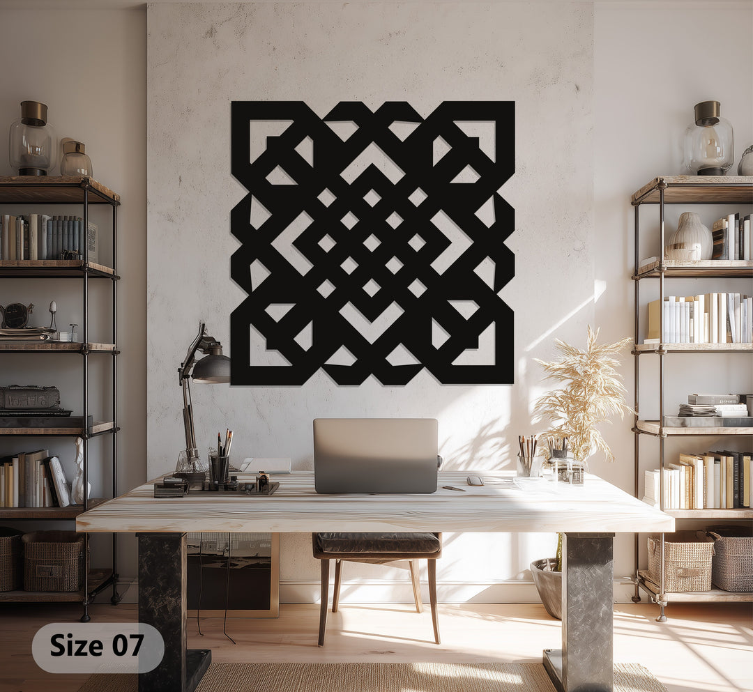 Geometric Maze Pattern – Modern Metal Wall Art