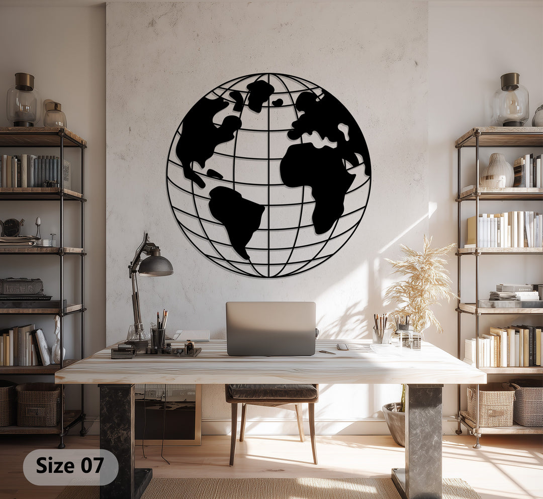 Modern earth metal wall decor